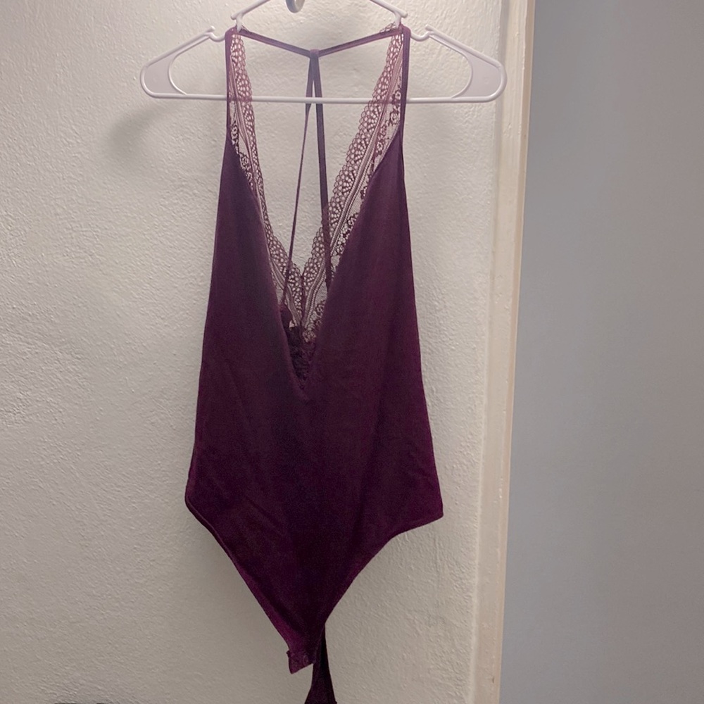 Express Burgundy body suit